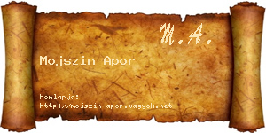 Mojszin Apor névjegykártya